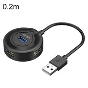 JINGHUA N62 USB 2.0 Splitter a 4 porte Connettore di estensione HUB da uno a quattro, 0.2m Black, 1m Black