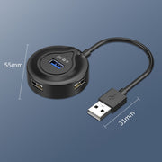 JINGHUA N62 USB 2.0 Splitter a 4 porte Connettore di estensione HUB da uno a quattro, 0.2m Black, 1m Black