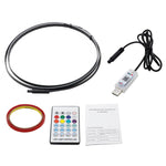 Interni auto in fibra ottica luce fredda RGB lampada ambientale centro luci dell'atmosfera del vano piedi fantasma, One To One 110cm, One To Two 110cm+35cm