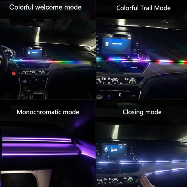 Interni auto in fibra ottica luce fredda RGB lampada ambientale centro luci dell'atmosfera del vano piedi fantasma, One To One 110cm, One To Two 110cm+35cm