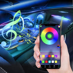 Interni auto in fibra ottica luce fredda RGB lampada ambientale centro luci dell'atmosfera del vano piedi fantasma, One To One 110cm, One To Two 110cm+35cm