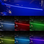 Interni auto in fibra ottica luce fredda RGB lampada ambientale centro luci dell'atmosfera del vano piedi fantasma, One To One 110cm, One To Two 110cm+35cm