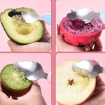 Cucchiaio raschiante a doppia estremità per frutta per bambini Cucchiaio morbido in silicone in acciaio inossidabile 304, Pink, Blue, Blue With Storage Box, Pink With Storage Box