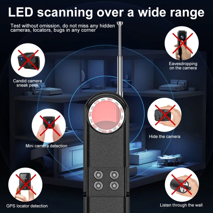 T01 Rilevatore wireless Telecamera anti-intercettazione Allarme GPS di posizionamento, T01