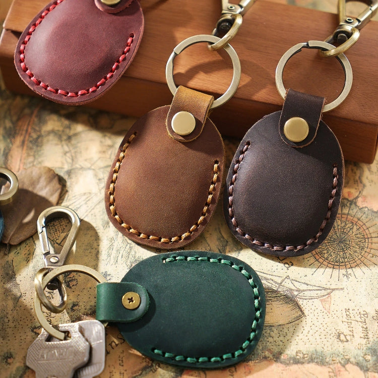Custodia in pelle per AirTag con portachiavi