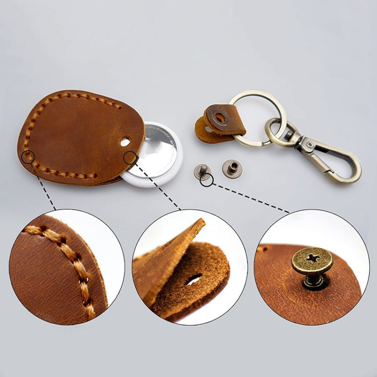 Custodia in pelle per AirTag con portachiavi