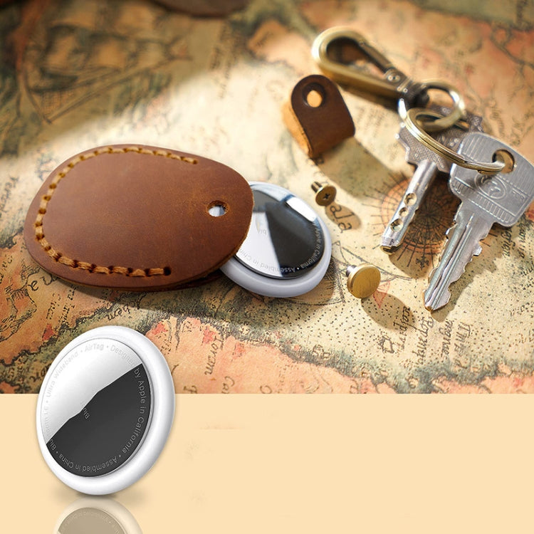 Custodia in pelle per AirTag con portachiavi