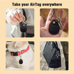 Custodia in pelle per AirTag con portachiavi