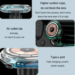 Per iPhone Magsafe Caricatore wireless magnetico per auto Supporto per telefono Caricatore wireless emettitore di luce, Ice Blue Breathe Light, Pickup RGB Light