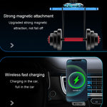 Per iPhone Magsafe Caricatore wireless magnetico per auto Supporto per telefono Caricatore wireless emettitore di luce, Ice Blue Breathe Light, Pickup RGB Light