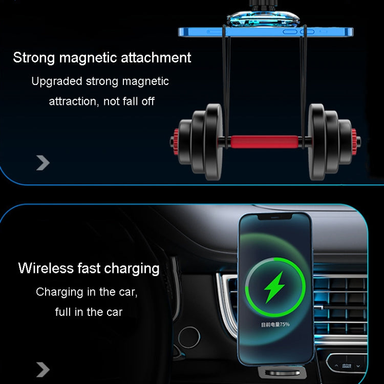 Per iPhone Magsafe Caricatore wireless magnetico per auto Supporto per telefono Caricatore wireless emettitore di luce, Ice Blue Breathe Light, Pickup RGB Light