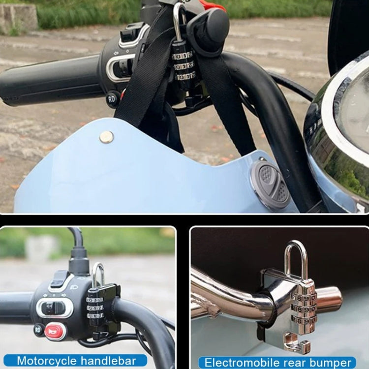 Lucchetto antifurto per casco moto Lucchetto a combinazione per casco fisso, Black, Silver