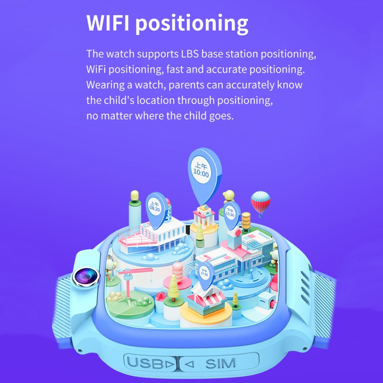 Y36 Orologio da telefono intelligente per bambini impermeabile per videochiamata 4G da 1,44 pollici con funzione SOS