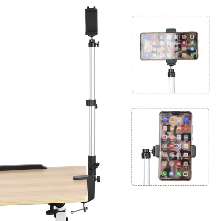 Supporto per foto da soffitto con tubo in alluminio per telefono cellulare con asta telescopica per streaming live con clip a C per telefono cellulare, Bracket+Phone Clip