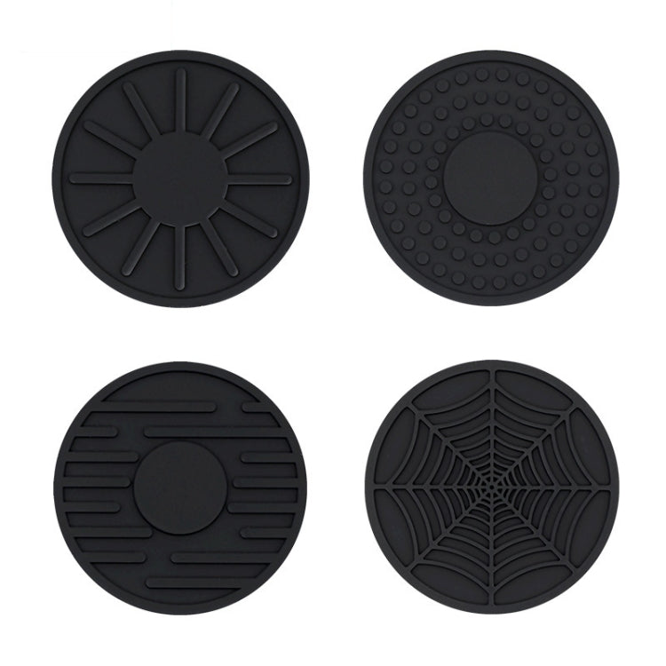 Interno per riporre i sottobicchieri in silicone antiscivolo per auto, 4 pezzi/set 6,8x0,3 cm, Black, Gray, Brown, Green, Wine Red