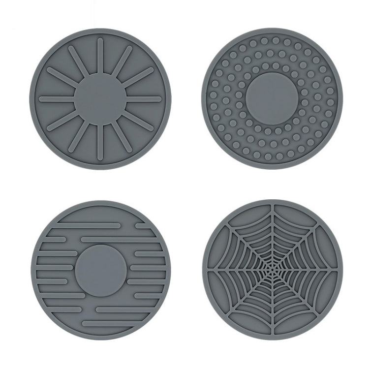 Interno per riporre i sottobicchieri in silicone antiscivolo per auto, 4 pezzi/set 6,8x0,3 cm, Black, Gray, Brown, Green, Wine Red