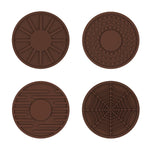 Interno per riporre i sottobicchieri in silicone antiscivolo per auto, 4 pezzi/set 6,8x0,3 cm, Black, Gray, Brown, Green, Wine Red