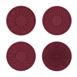 Interno per riporre i sottobicchieri in silicone antiscivolo per auto, 4 pezzi/set 6,8x0,3 cm, Black, Gray, Brown, Green, Wine Red