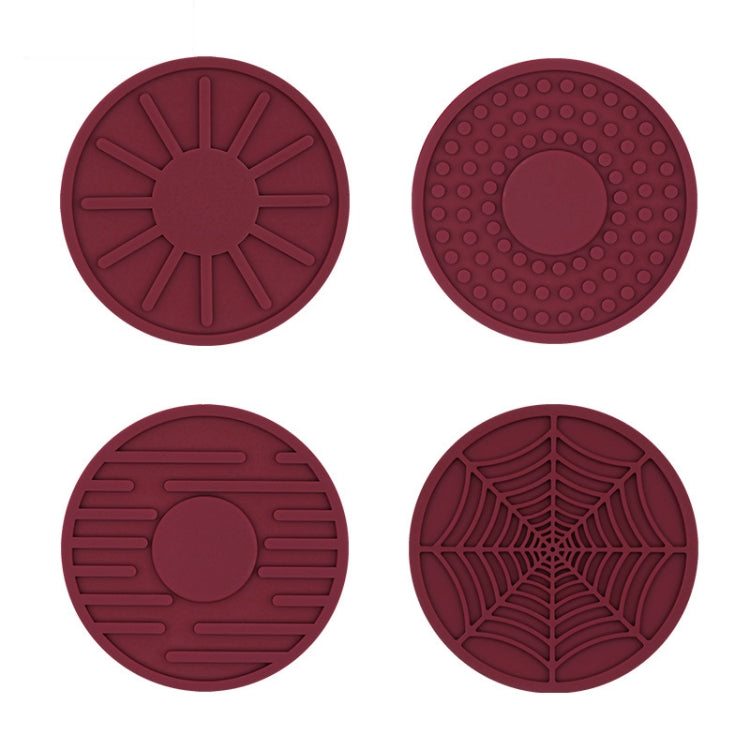 Interno per riporre i sottobicchieri in silicone antiscivolo per auto, 4 pezzi/set 6,8x0,3 cm, Black, Gray, Brown, Green, Wine Red
