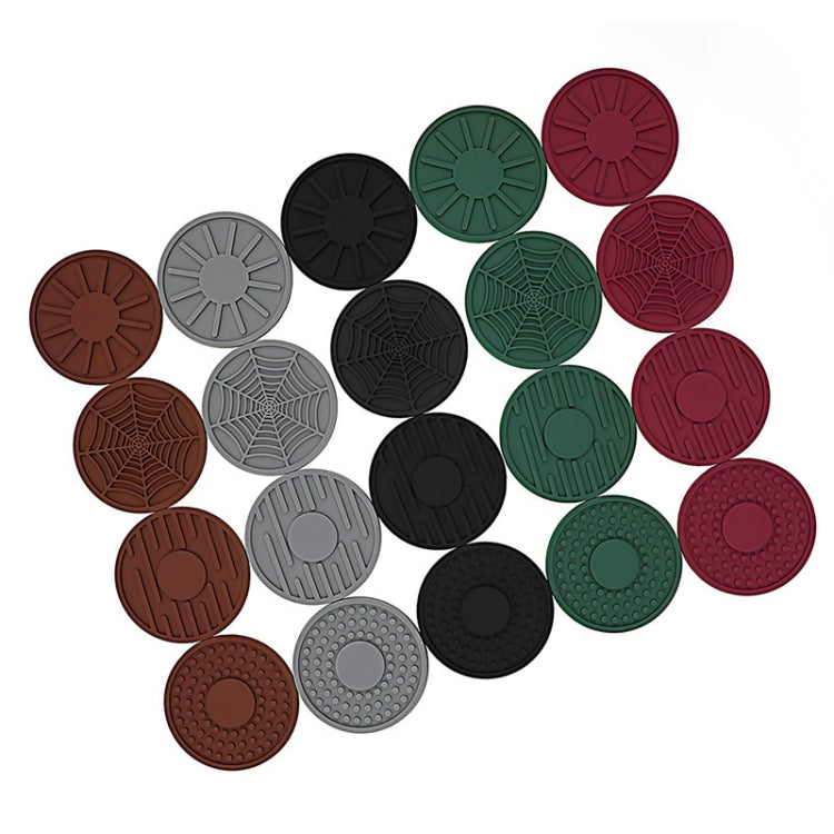 Interno per riporre i sottobicchieri in silicone antiscivolo per auto, 4 pezzi/set 6,8x0,3 cm, Black, Gray, Brown, Green, Wine Red