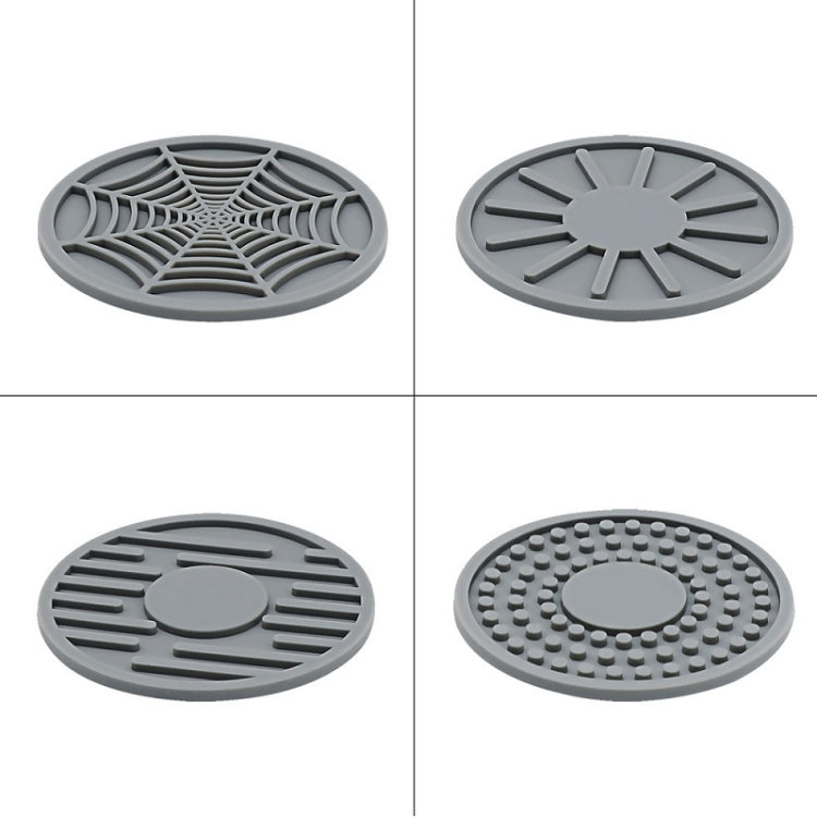 Interno per riporre i sottobicchieri in silicone antiscivolo per auto, 4 pezzi/set 6,8x0,3 cm, Black, Gray, Brown, Green, Wine Red