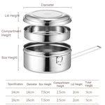 Portapranzo rotondo in acciaio inox 304 14-16 cm