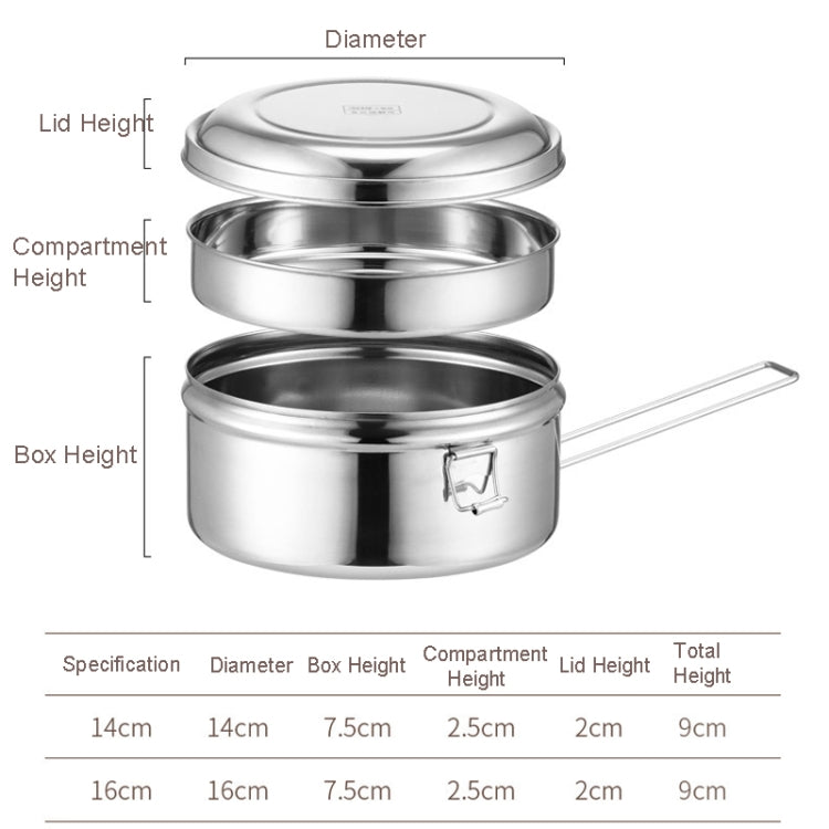 Portapranzo rotondo in acciaio inox 304 14-16 cm