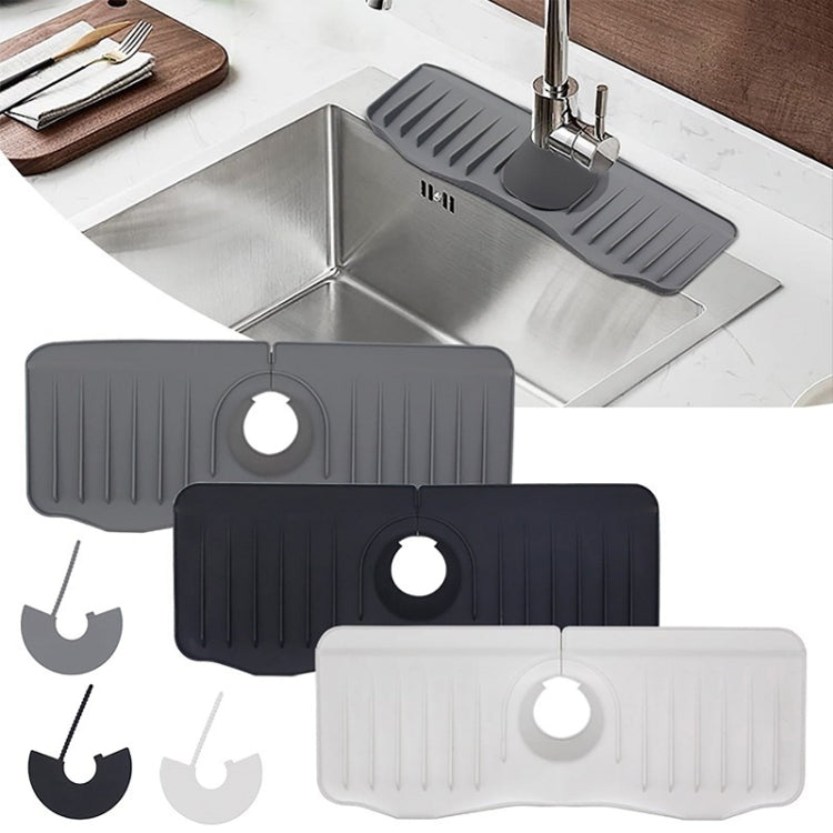Tappetino di scarico antispruzzo per rubinetto in silicone da cucina per bagno, White, Grey, Black, White+Waterproof Edge, Gray+Waterproof Edge, Black+Waterproof Edge