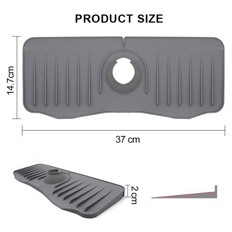 Tappetino di scarico antispruzzo per rubinetto in silicone da cucina per bagno, White, Grey, Black, White+Waterproof Edge, Gray+Waterproof Edge, Black+Waterproof Edge