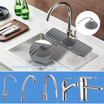 Tappetino di scarico antispruzzo per rubinetto in silicone da cucina per bagno, White, Grey, Black, White+Waterproof Edge, Gray+Waterproof Edge, Black+Waterproof Edge