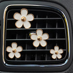 Clip decorativa per presa d'aria per auto, profumo di crisantemo, 4 pezzi/set, White, Black, Red, Blue