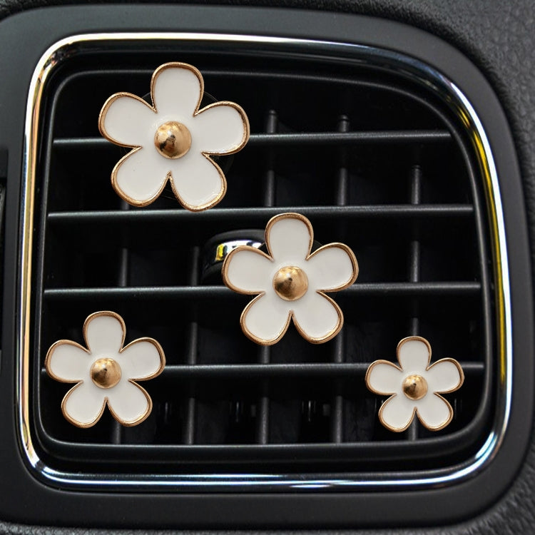 Clip decorativa per presa d'aria per auto, profumo di crisantemo, 4 pezzi/set, White, Black, Red, Blue