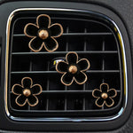 Clip decorativa per presa d'aria per auto, profumo di crisantemo, 4 pezzi/set, White, Black, Red, Blue