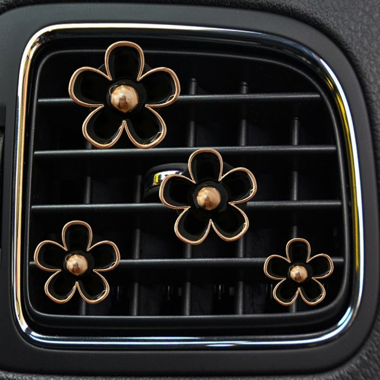Clip decorativa per presa d'aria per auto, profumo di crisantemo, 4 pezzi/set, White, Black, Red, Blue