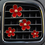 Clip decorativa per presa d'aria per auto, profumo di crisantemo, 4 pezzi/set, White, Black, Red, Blue