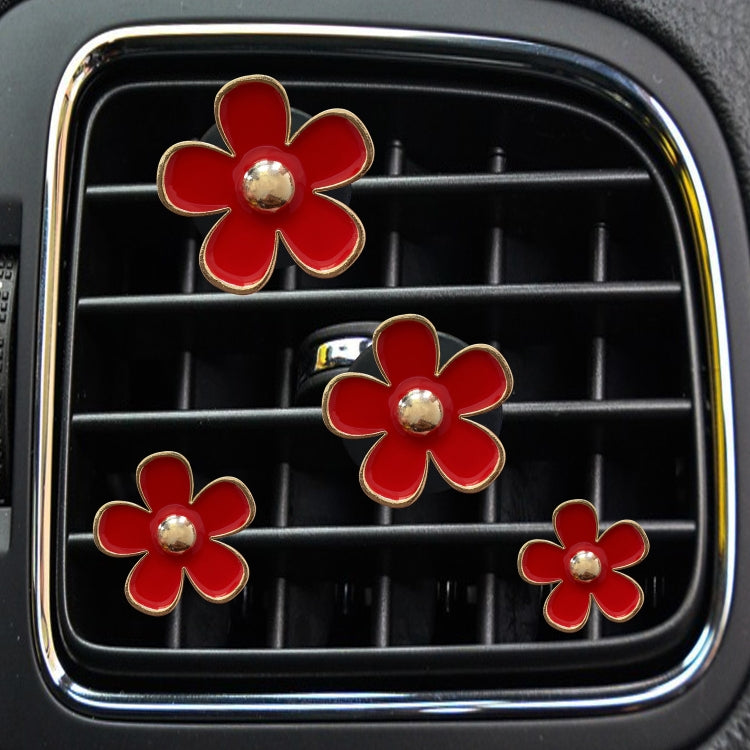 Clip decorativa per presa d'aria per auto, profumo di crisantemo, 4 pezzi/set, White, Black, Red, Blue