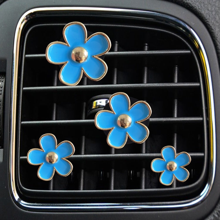 Clip decorativa per presa d'aria per auto, profumo di crisantemo, 4 pezzi/set, White, Black, Red, Blue