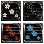 Clip decorativa per presa d'aria per auto, profumo di crisantemo, 4 pezzi/set, White, Black, Red, Blue