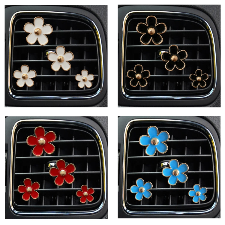 Clip decorativa per presa d'aria per auto, profumo di crisantemo, 4 pezzi/set, White, Black, Red, Blue