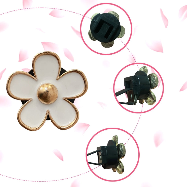 Clip decorativa per presa d'aria per auto, profumo di crisantemo, 4 pezzi/set, White, Black, Red, Blue