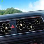 Clip decorativa per presa d'aria per auto, profumo di crisantemo, 4 pezzi/set, White, Black, Red, Blue
