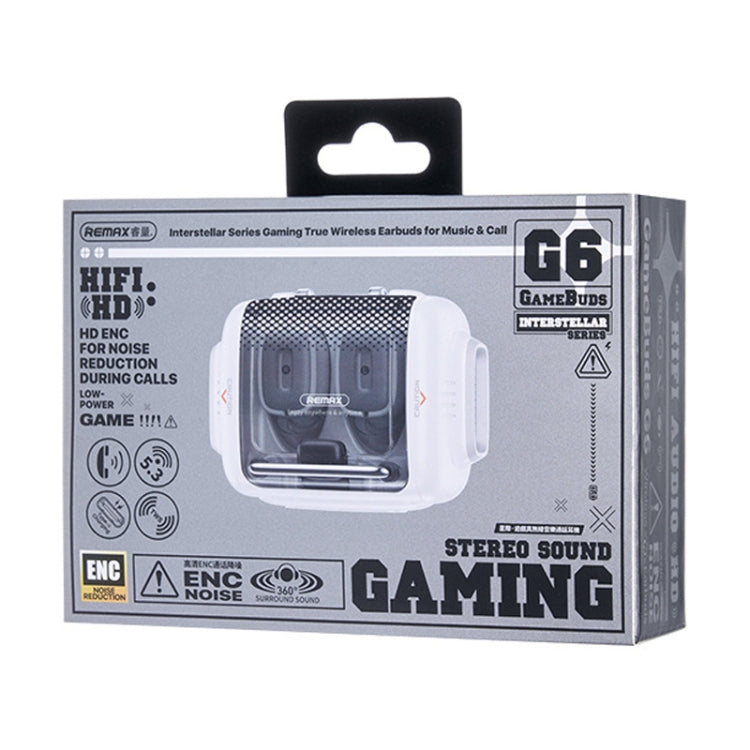 REMAX GameBuds G6 auricolare da gioco Bluetooth wireless trasparente ENC riduzione del rumore nell'auricolare da gioco, GameBuds G6