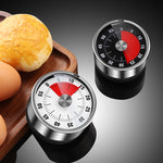 Timer meccanico da cucina in acciaio inossidabile, promemoria per la gestione del tempo degli studenti, sveglia da forno