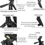 Staffa di atterraggio retrattile per fotografia con treppiede live in alluminio per fotocamera DSLR portatile, 102cm Tripod+Clip+Bag, 102cm Tripod+Clip+Bag+Controller+Adaptor, 130cm Tripod+Clip+Bag, 130cm Tripod+Clip+Bag+Controller+Adaptor             ...