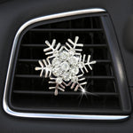 Clip decorativa per aromaterapia con fiocco di neve in metallo con strass