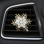 Clip decorativa per aromaterapia con fiocco di neve in metallo con strass