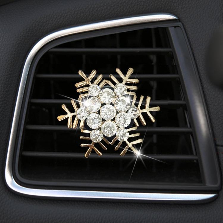Clip decorativa per aromaterapia con fiocco di neve in metallo con strass
