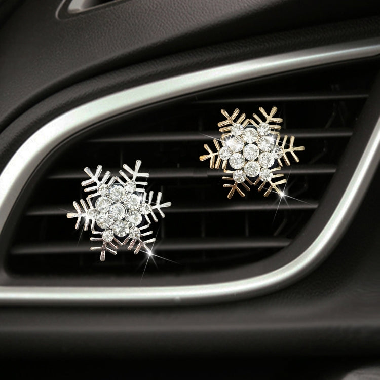 Clip decorativa per aromaterapia con fiocco di neve in metallo con strass