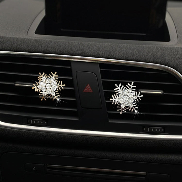 Clip decorativa per aromaterapia con fiocco di neve in metallo con strass