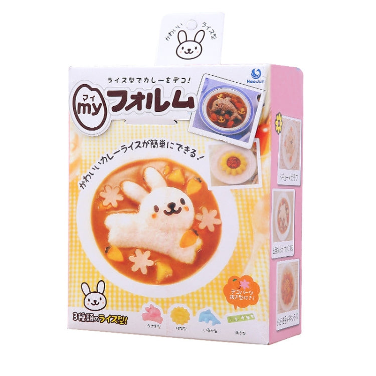 4 pezzi/set stampo fai da te per sushi di riso con delfino coniglio